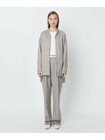 【yoshie inaba】STRETCH WOOL OVERSIZED SHIRT 詳細画像 ライトグレー 5