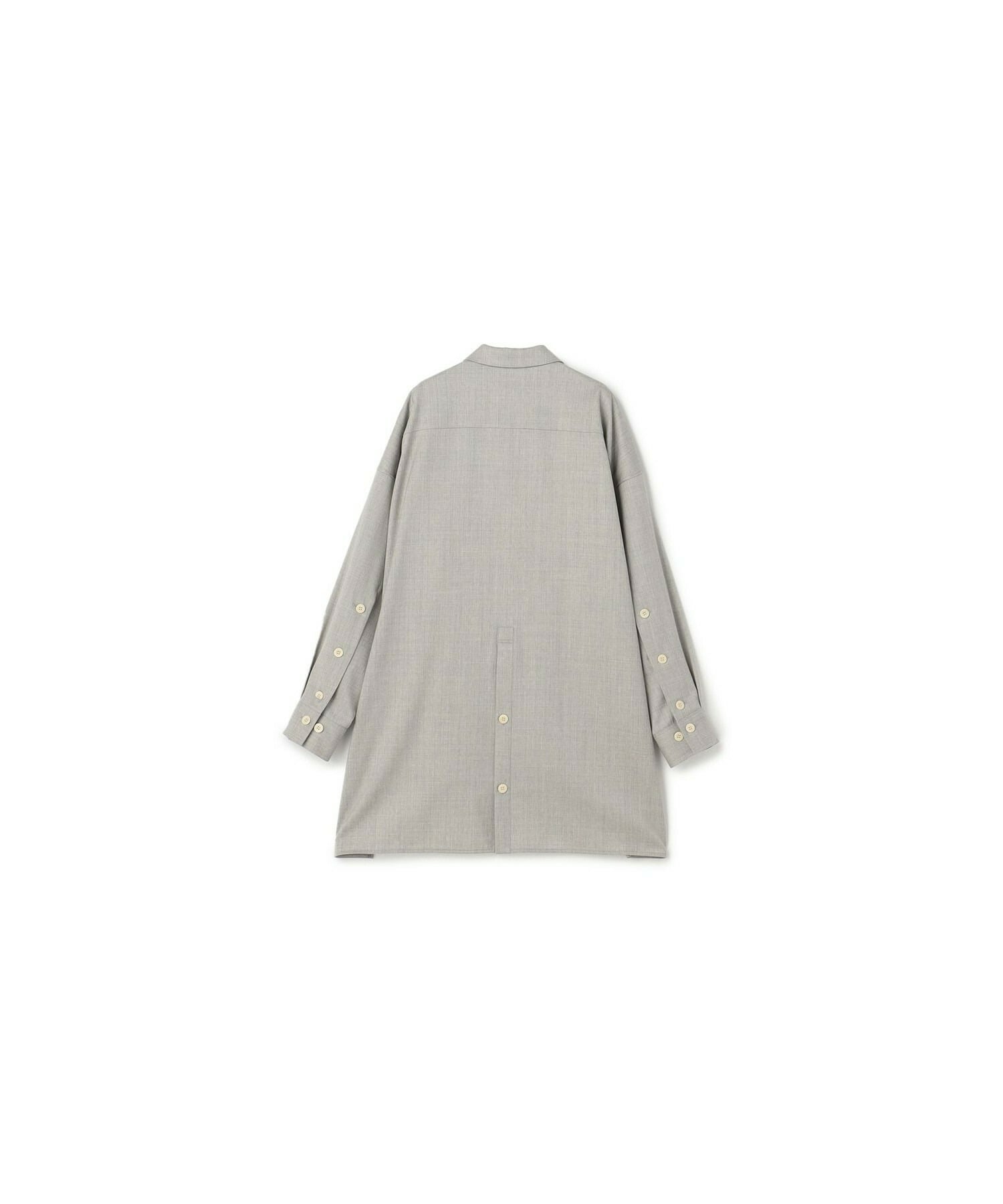 【yoshie inaba】STRETCH WOOL OVERSIZED SHIRT 詳細画像 ライトグレー 8