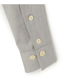 【yoshie inaba】STRETCH WOOL SHORT BOXY SHIRT WITH WIDE TIE 詳細画像 ライトグレー 9