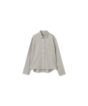 【yoshie inaba】STRETCH WOOL SHORT BOXY SHIRT WITH WIDE TIE 詳細画像 ライトグレー 1