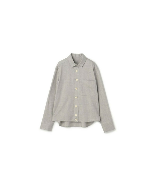 【yoshie inaba】STRETCH WOOL SHORT BOXY SHIRT WITH WIDE TIE