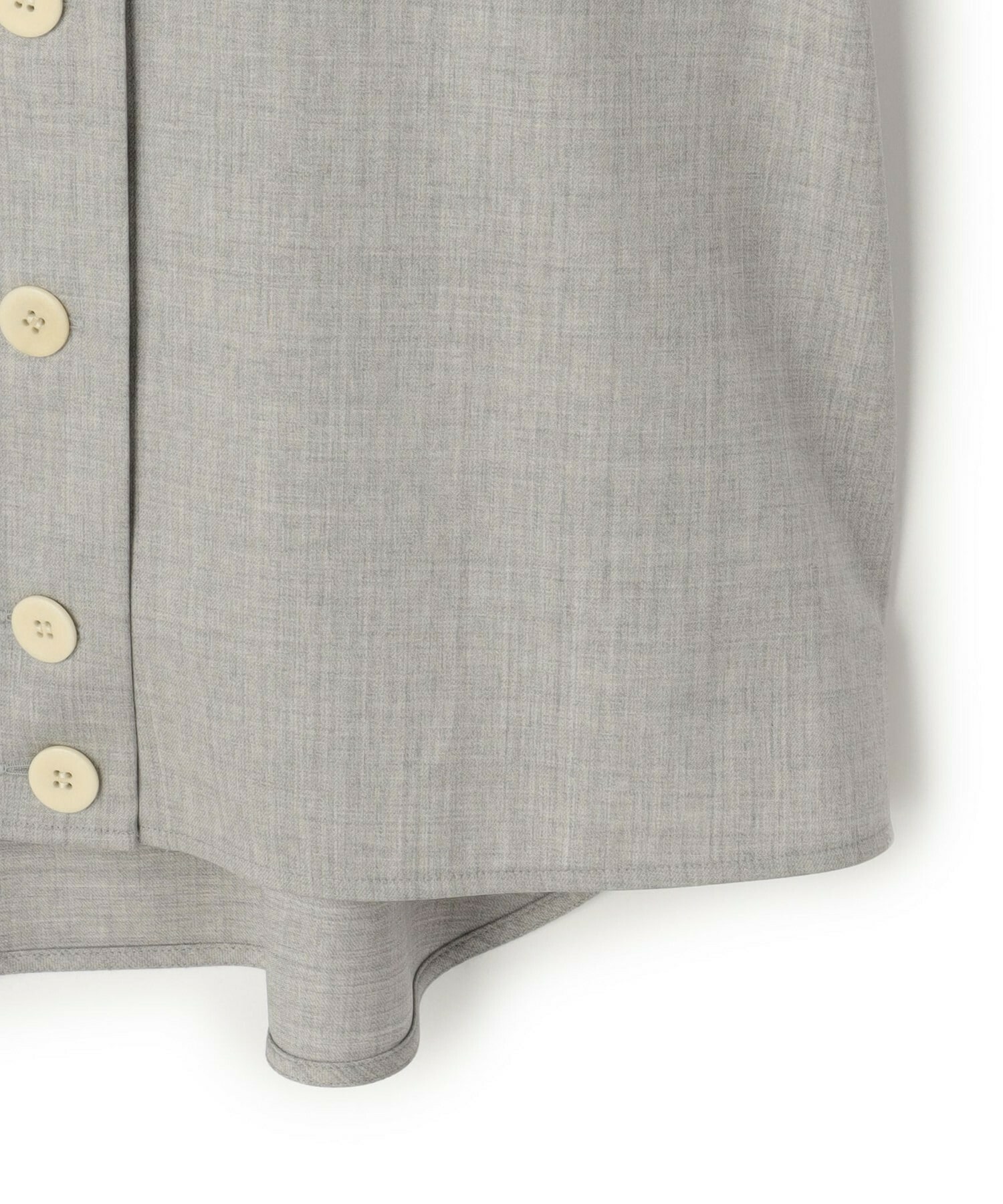 【yoshie inaba】STRETCH WOOL SHORT BOXY SHIRT WITH WIDE TIE 詳細画像 ライトグレー 10