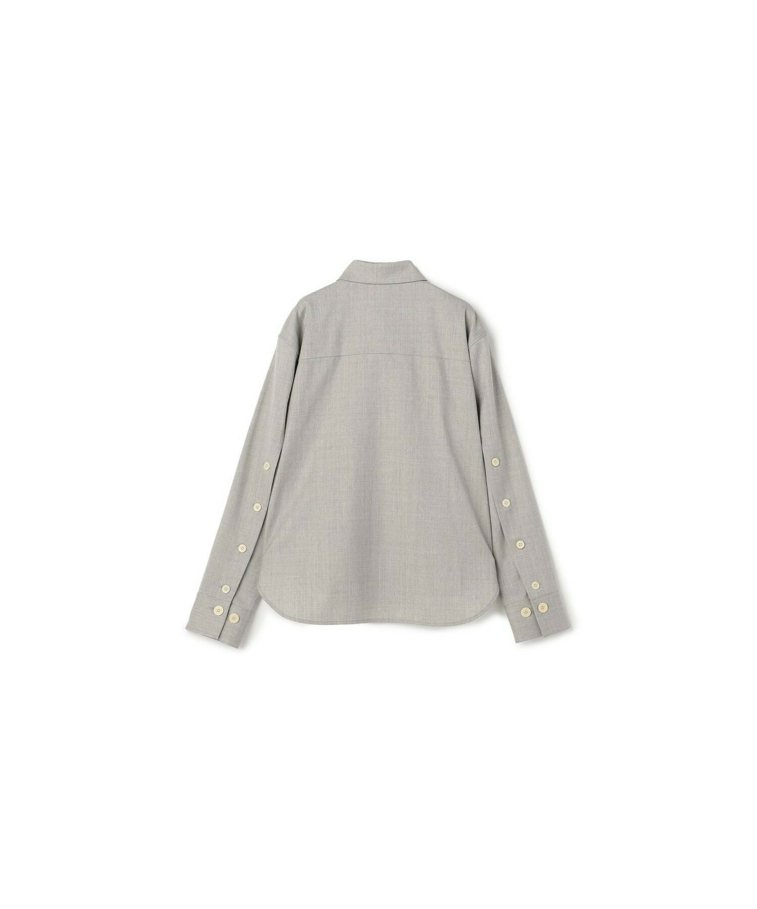 【yoshie inaba】STRETCH WOOL SHORT BOXY SHIRT WITH WIDE TIE 詳細画像 ライトグレー 7