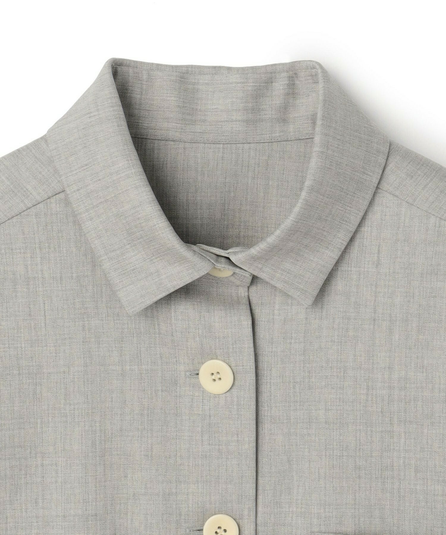 【yoshie inaba】STRETCH WOOL SHORT BOXY SHIRT WITH WIDE TIE 詳細画像 ライトグレー 8