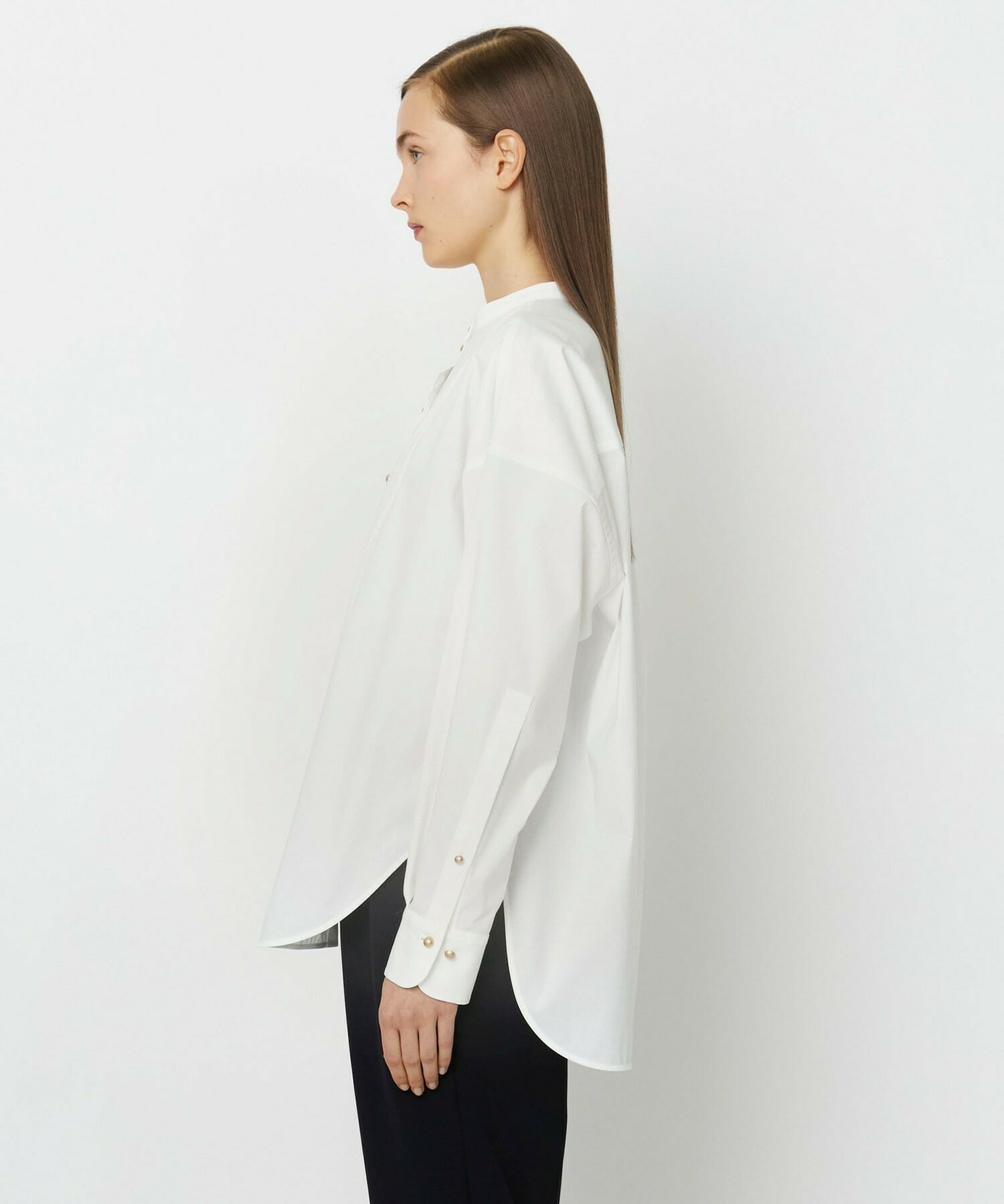 【yoshie inaba】STRETCH COTTON BROAD NARROW STAND COLLAR  詳細画像 パープル 3