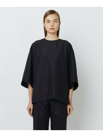 【yoshie inaba】SILK HABUTAE OVERSIZED PULL OVER TOP 詳細画像 グレー 1