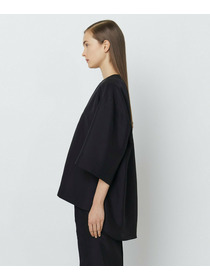 【yoshie inaba】SILK HABUTAE OVERSIZED PULL OVER TOP 詳細画像 グレー 3