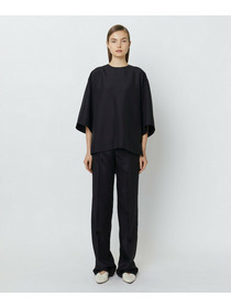 【yoshie inaba】SILK HABUTAE OVERSIZED PULL OVER TOP 詳細画像 グレー 5