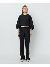 【yoshie inaba】SILK HABUTAE OVERSIZED PULL OVER TOP 詳細画像 グレー 6