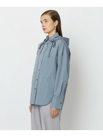 【yoshie inaba】TAFFETA SHIRT HOODIE 詳細画像 ブラック 2