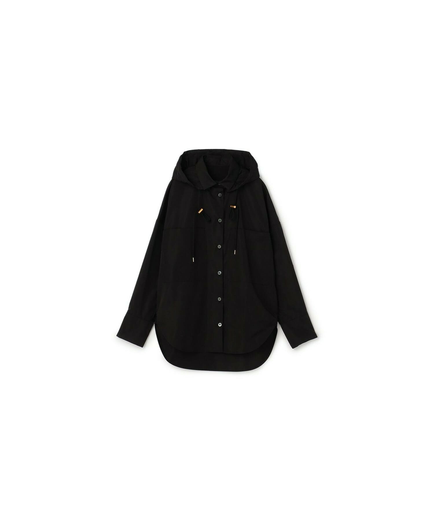 【yoshie inaba】TAFFETA SHIRT HOODIE 詳細画像 ブラック 1