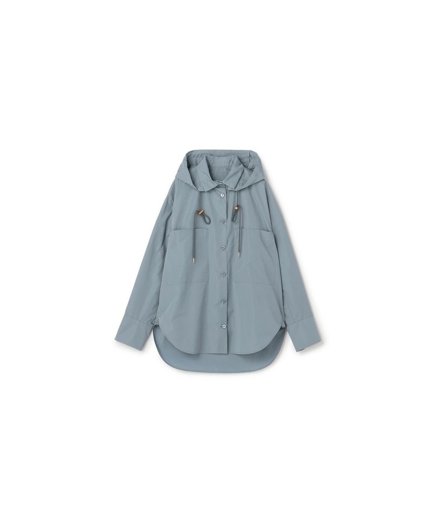 【yoshie inaba】TAFFETA SHIRT HOODIE 詳細画像 ブルー 1