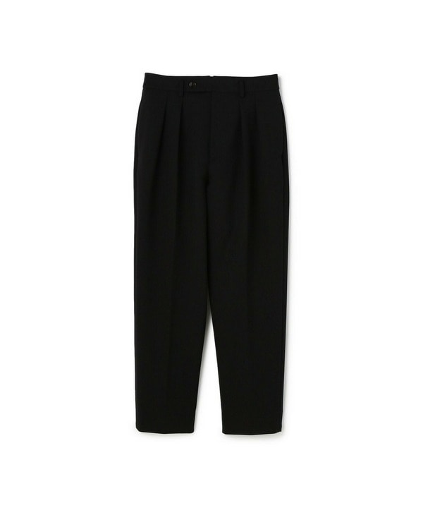 【yoshie inaba】RECYCLE NYLON DOUBLE PLEATED TAPERED  PANTS