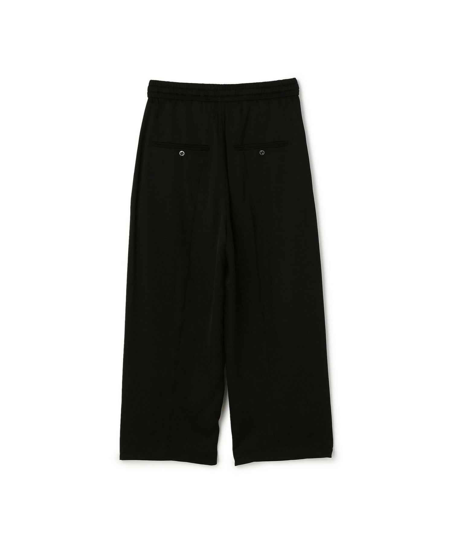 【yoshie inaba】CREPE TWILL WIDE PLEATED TROUSERS WITH SPECIAL BELT DETAIL 詳細画像 ブラック 1