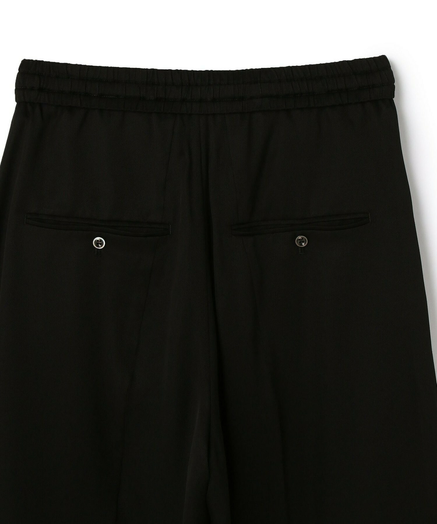 【yoshie inaba】CREPE TWILL WIDE PLEATED TROUSERS WITH SPECIAL BELT DETAIL 詳細画像 ブラック 5