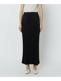 【yoshie inaba】SILK HABUTAE DRAWSTRING PLEATED SKIRT  詳細画像 ブラック 1