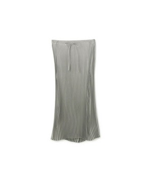 【yoshie inaba】SILK HABUTAE DRAWSTRING PLEATED SKIRT  詳細画像 グレー 1