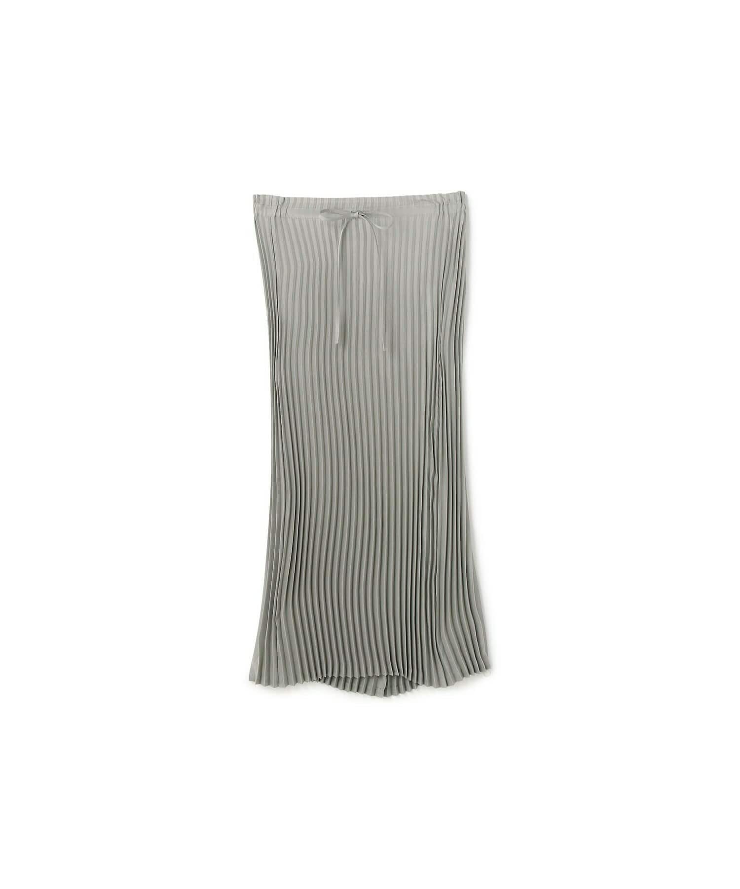 【yoshie inaba】SILK HABUTAE DRAWSTRING PLEATED SKIRT  詳細画像 グレー 1