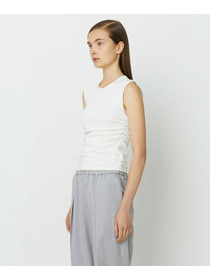 【yoshie inaba】STRETCH PONTE NO SLEEVE ROUND NECK TOP 詳細画像 トップグレー 2