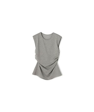 【yoshie inaba】STRETCH PONTE NO SLEEVE ROUND NECK TOP 詳細画像 トップグレー 1