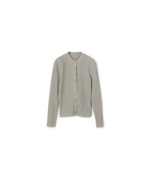 【yoshie inaba】RAYON STRETCH ROUND NECK SHORT CARDIGAN 詳細画像 グレー 1