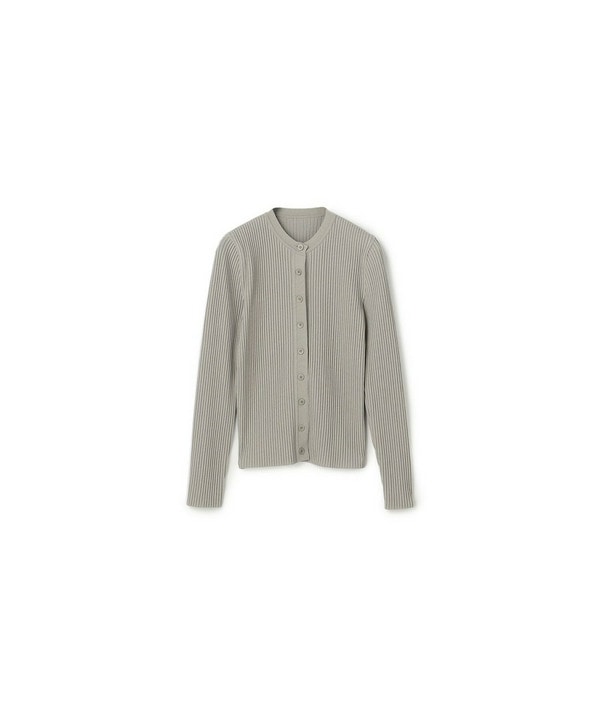 【yoshie inaba】RAYON STRETCH ROUND NECK SHORT CARDIGAN