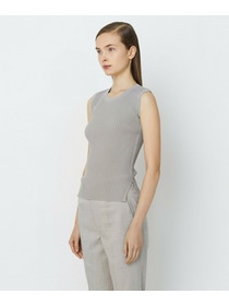 【yoshie inaba】RAYON STRETCH ROUND NECK TOP 詳細画像 ブラック 2