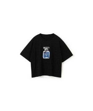 【yoshie inaba】コットンライトスムースパフューム柄Tシャツ 詳細画像 ブラック 1