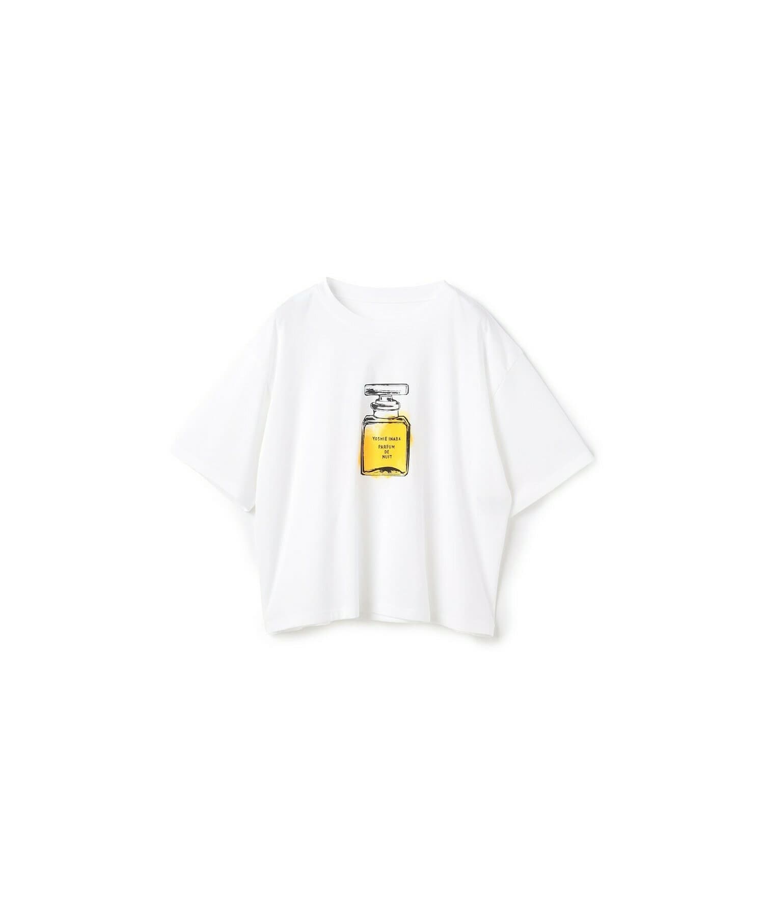 【yoshie inaba】コットンライトスムースパフューム柄Tシャツ 詳細画像 ホワイト 1