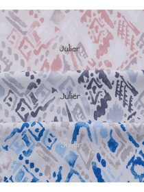 【Julier】Rib Tribalプリントショートトップス/パット付き・水着・耐塩素・UVカット・水陸両用・吸汗速乾・ホットヨガ対応 詳細画像 グレー 19