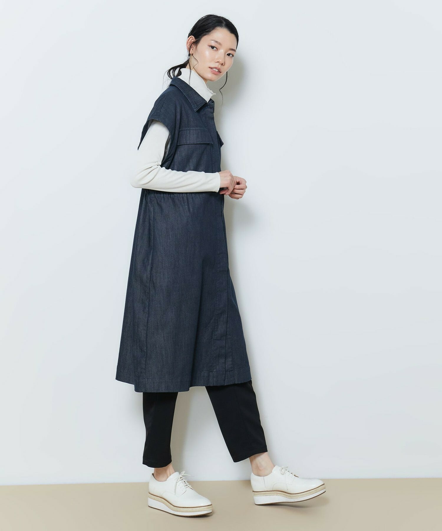 theory GLOSSED/COMPACT RB DRESS ニットワンピース-
