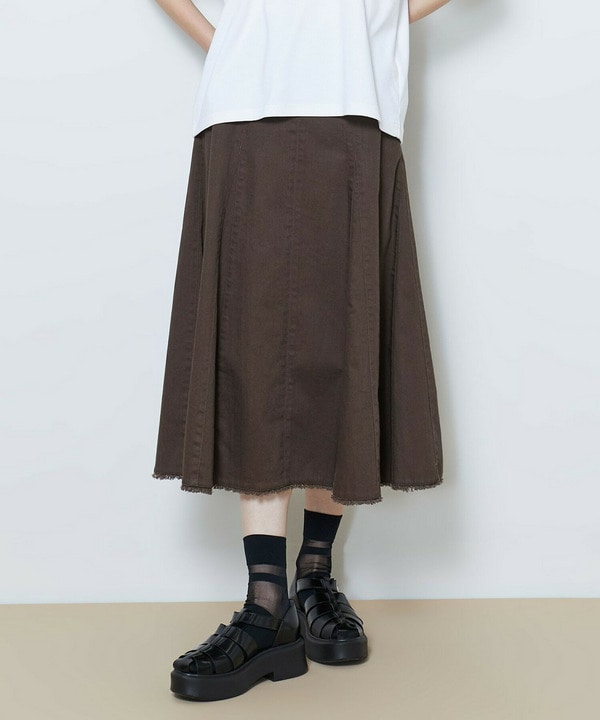 【L'EQUIPE】カラーデニムフレアーマーメードスカート