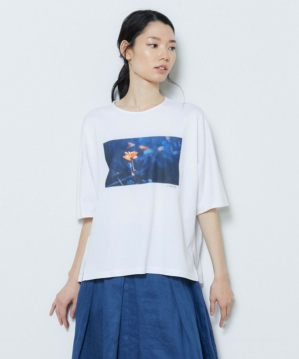【L'EQUIPE】フラワーフォトプリントTシャツ
