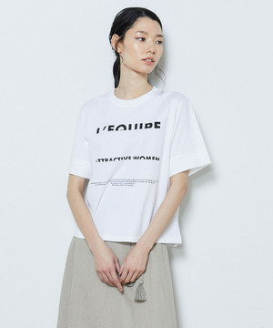 【L'EQUIPE】ハーフロゴプリントTシャツ 詳細画像 ホワイト 1