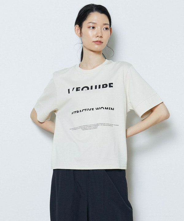 【L'EQUIPE】ハーフロゴプリントTシャツ