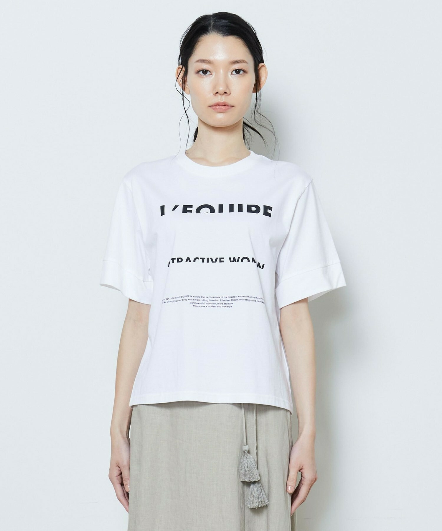 【L'EQUIPE】ハーフロゴプリントTシャツ 詳細画像 カーキ 12