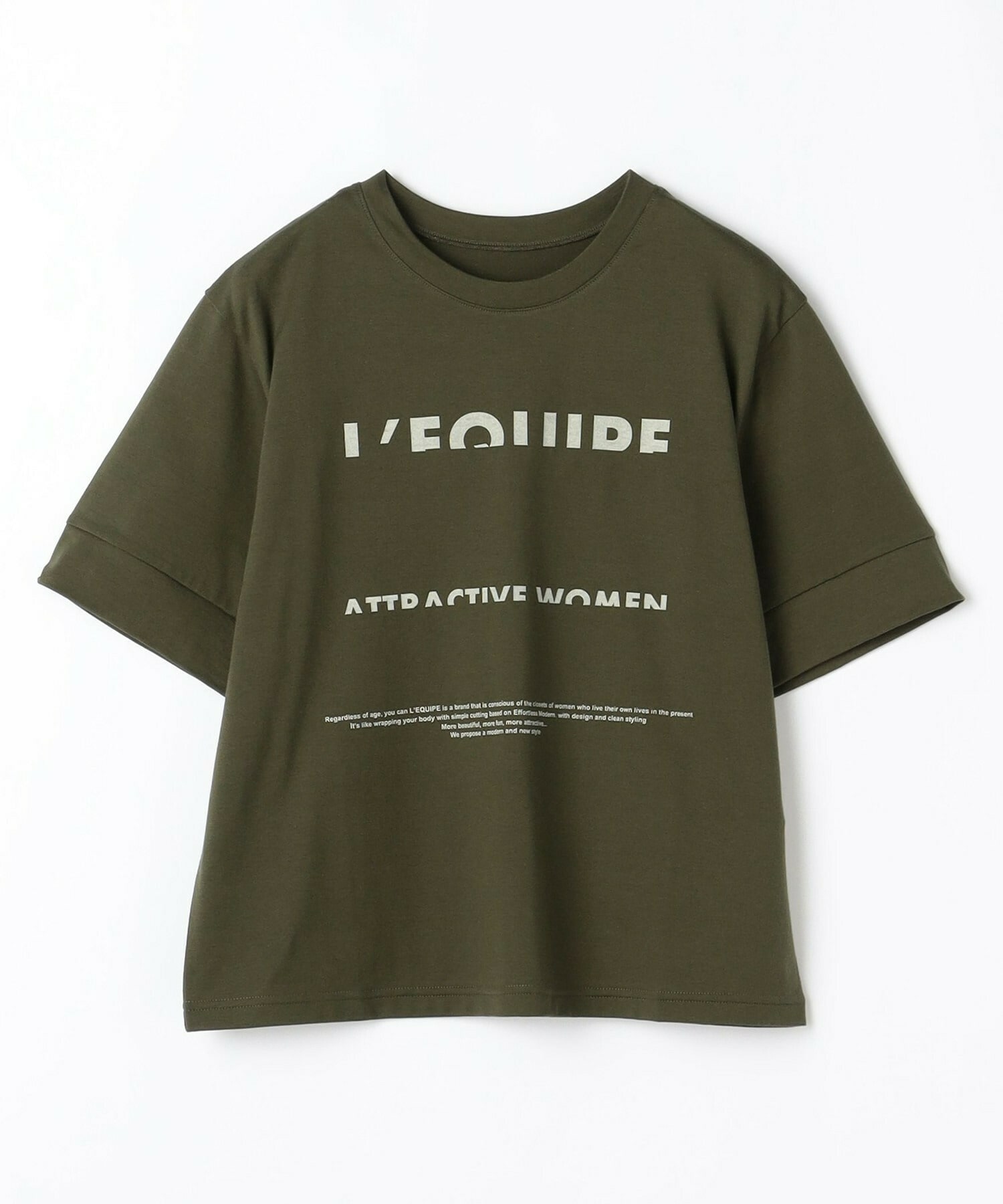 【L'EQUIPE】ハーフロゴプリントTシャツ 詳細画像 カーキ 16