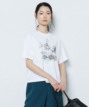【L'EQUIPE】アロハ刺繍Tシャツ 詳細画像 ホワイト 1