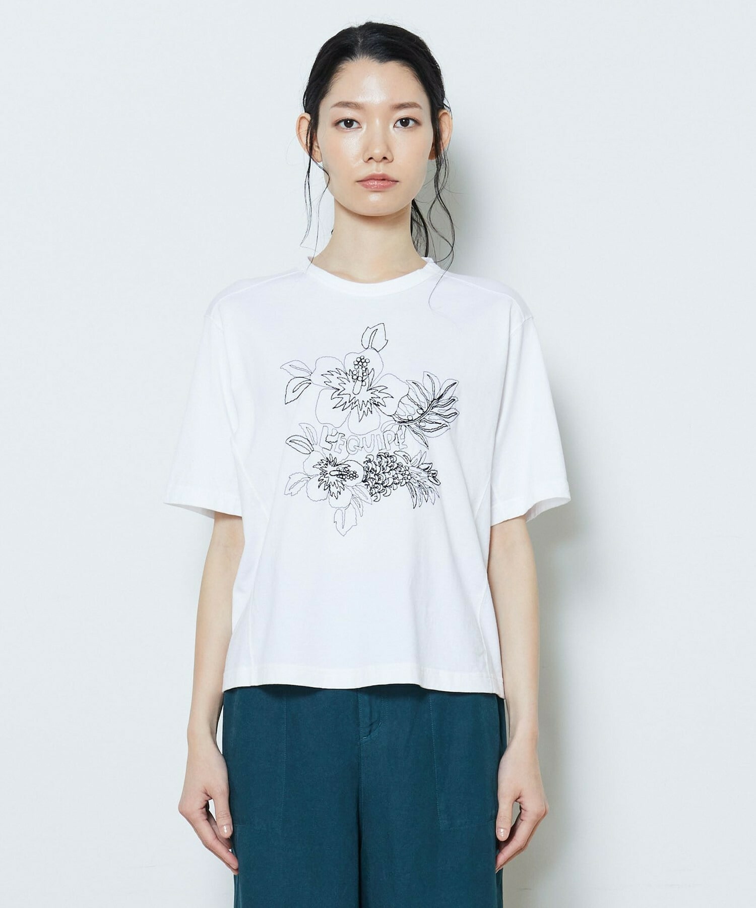【L'EQUIPE】アロハ刺繍Tシャツ 詳細画像 ブラック 4