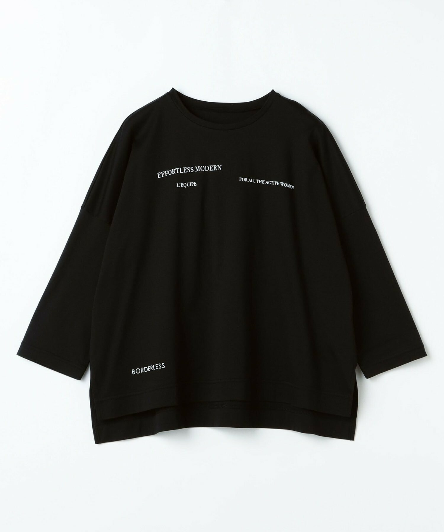 【L'EQUIPE】ランダムロゴプリントTシャツ 詳細画像 ブラック 1
