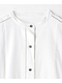 【L'EQUIPE】ピンタックコットンシャツ 詳細画像 ホワイト 9