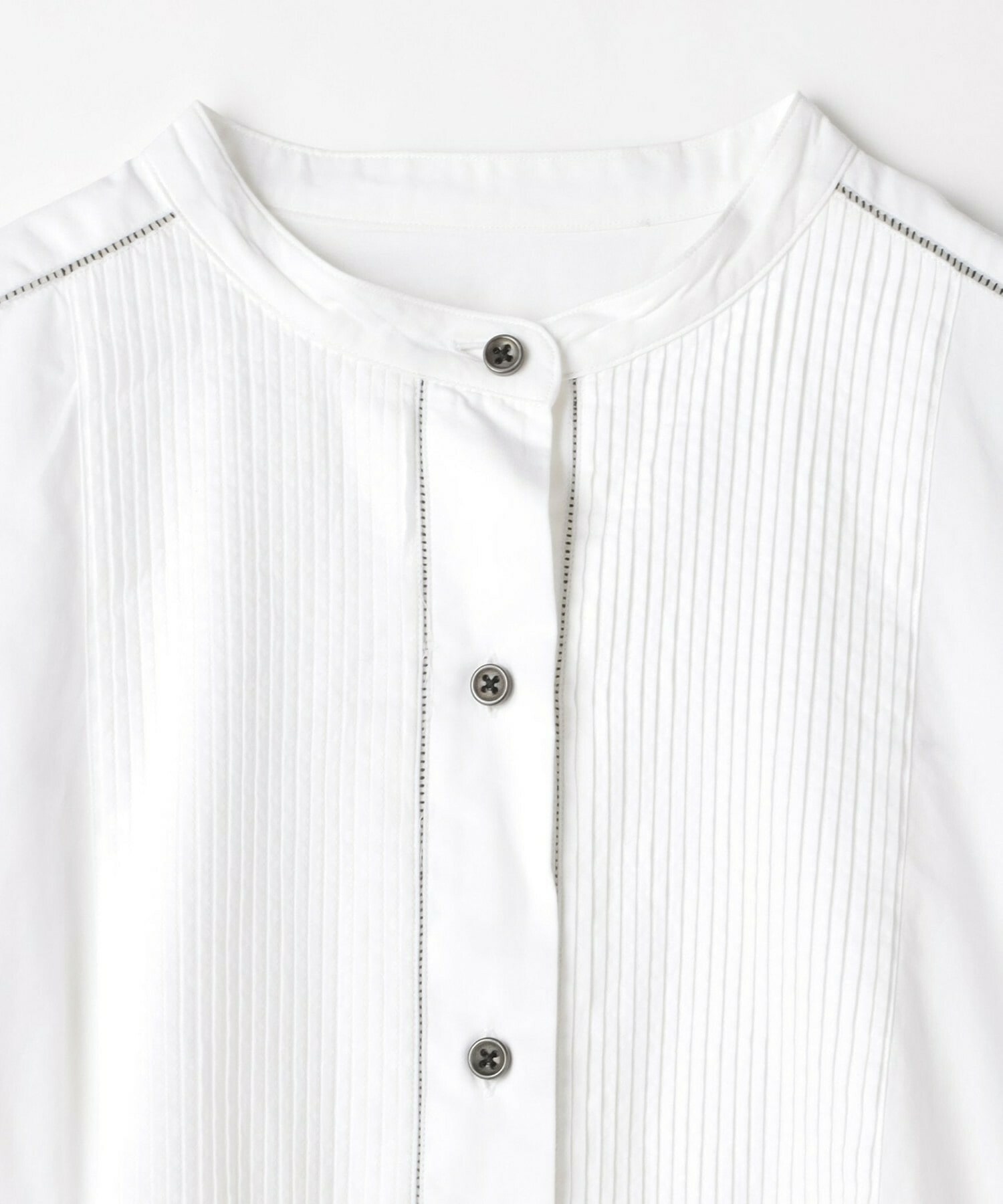 【L'EQUIPE】ピンタックコットンシャツ 詳細画像 ホワイト 9
