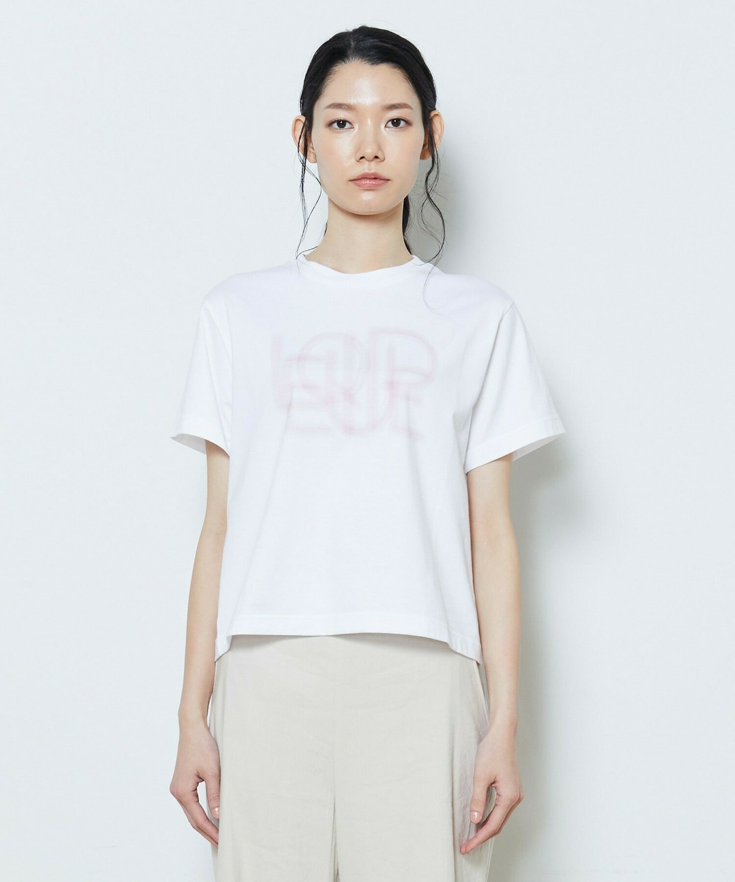 【L'EQUIPE】【Lサイズ】かすれロゴプリントTシャツ 詳細画像 ホワイト×レッド 6