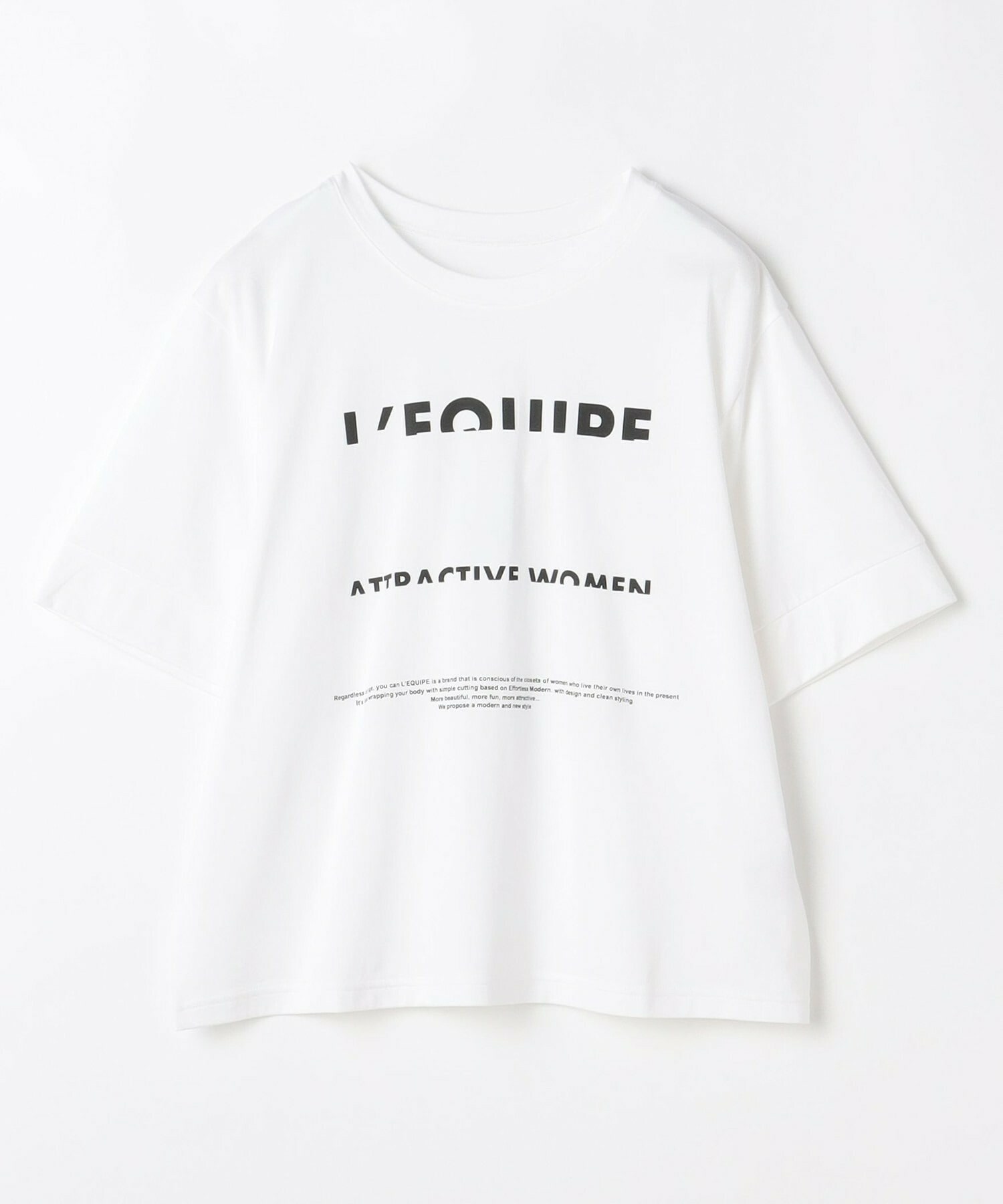 【L'EQUIPE】【Lサイズ】ハーフロゴプリントTシャツ 詳細画像 ホワイト 1