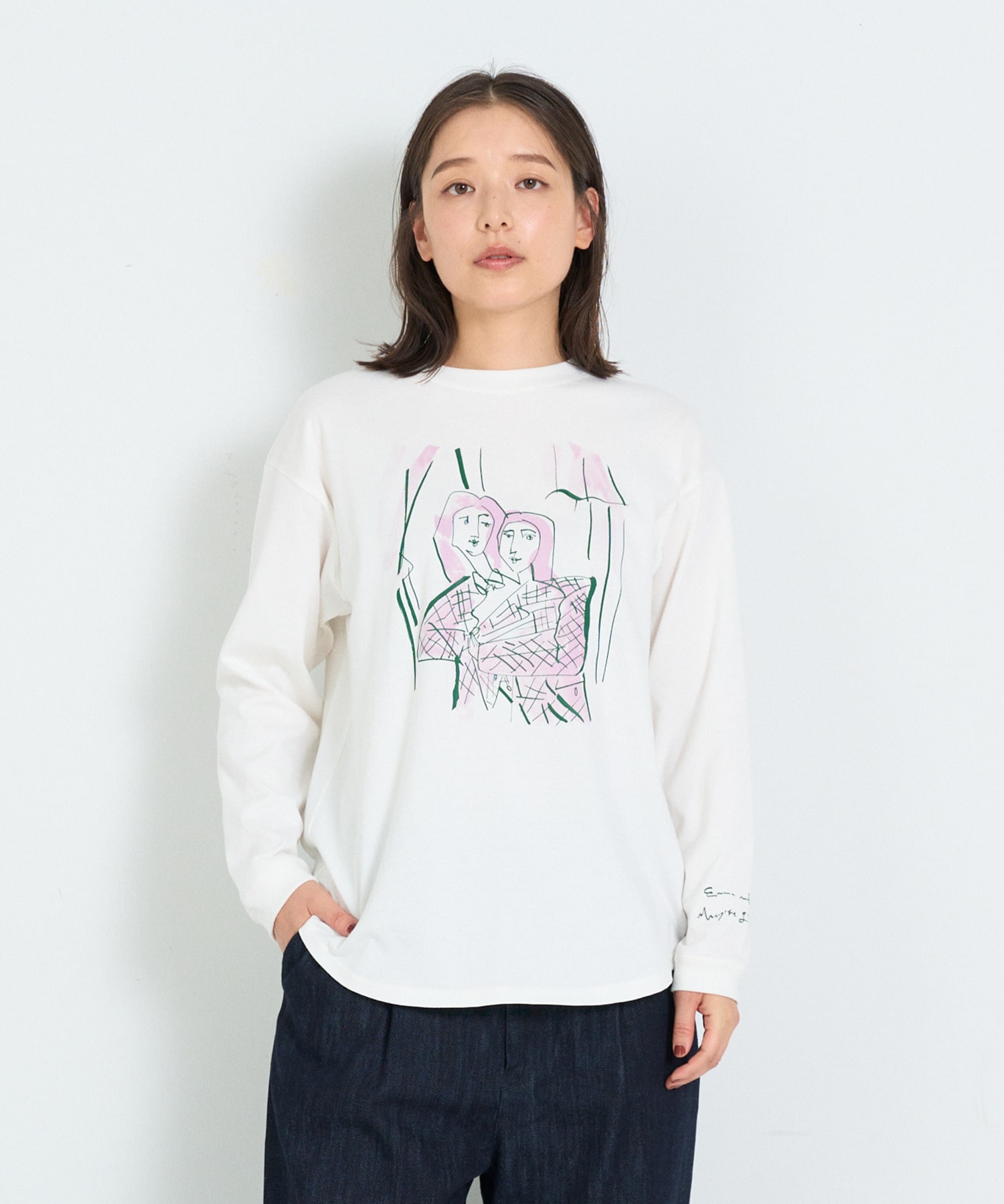 【ADIEU TRISTESSE】heso　ドローイングロングTシャツ 詳細画像 B 1