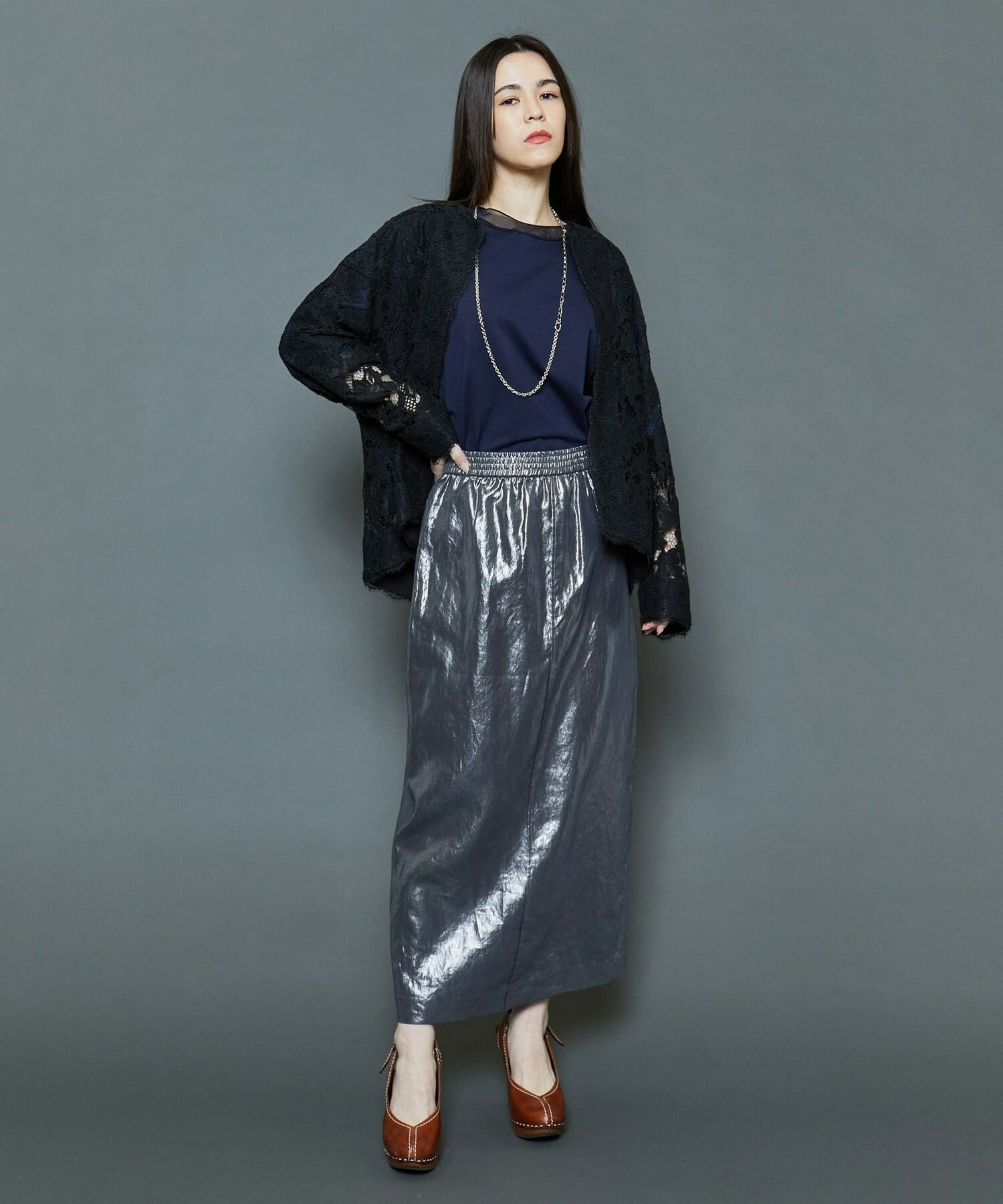 【MOGA Collection】[MOGA Collection]箔スカート 詳細画像 チャコールグレー 14