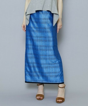 【MOGA Collection】ブライトシアーチェックタイトスカート 詳細画像 ブルー 1