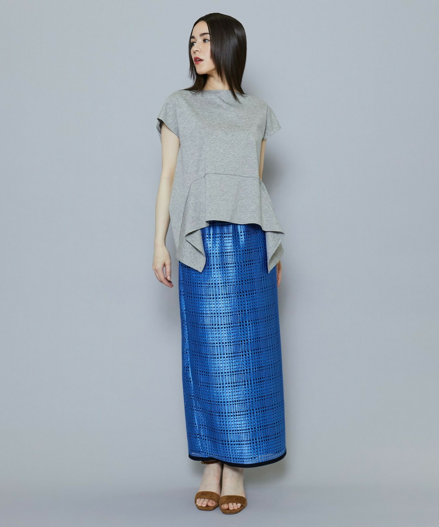【MOGA Collection】ブライトシアーチェックタイトスカート 詳細画像 グリーン 10