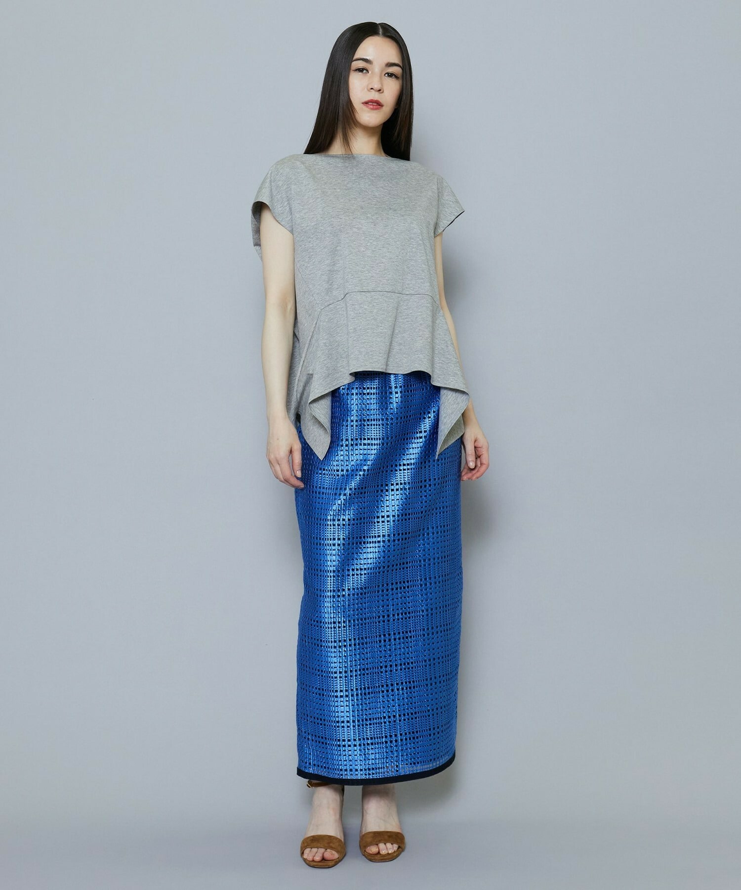 【MOGA Collection】ブライトシアーチェックタイトスカート 詳細画像 グリーン 4