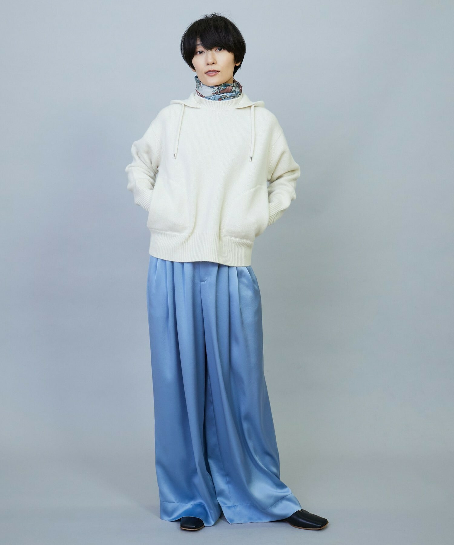 【feerique】ANNUAL×MOGA　ウールカシミヤニットパーカー 詳細画像 ネイビー 10